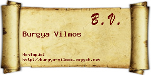 Burgya Vilmos névjegykártya